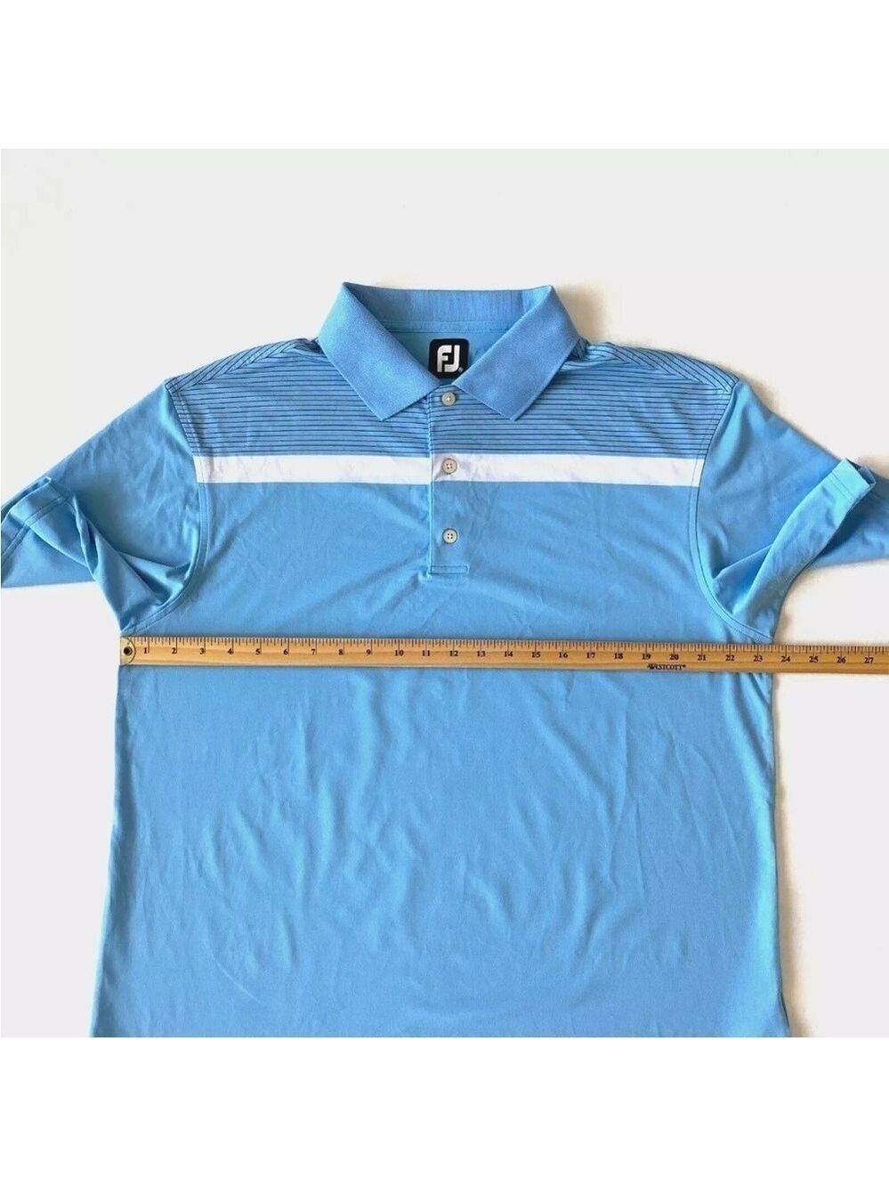 FootJoy FJ Performance Golf Polo Shirt Mens XL Blue Short Sleeve - Picture 7 of 8